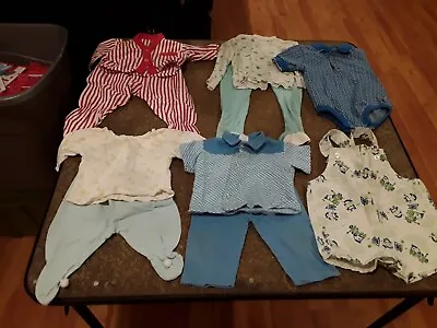 LOT Of VTG Baby BOY CLOTHES 60's 70s INFANT • $51.20