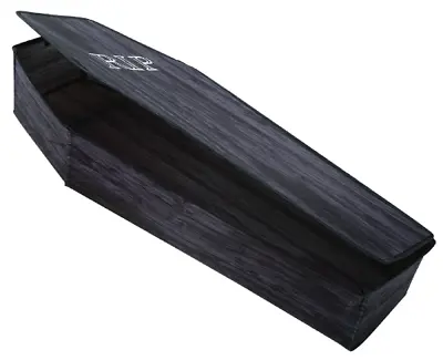 $49.99 • Buy Halloween Black 60  Wood-Look Coffin RIP Graveyard Prop With Lid Haunted House