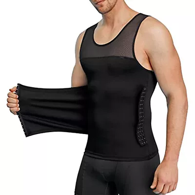 Men Gynecomastia Compress Vest Chest Tummy Control Tank Top Shirt Body Shaper • $21.79