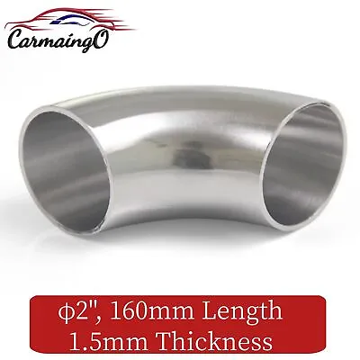 304 Stainless Steel 2” OD Welded 90 Degree Elbow Bent Pipe Fitting 1.5mm Thick • $12.99