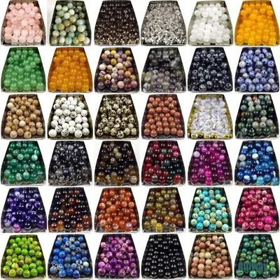 Wholesale Assorted Gemstone Loose Beads 4mm 6mm 8mm 10mm 12mm Stone Jewelry DIY • $5.99