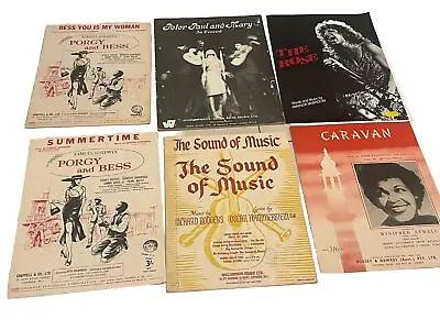 Rare Vintage 6xSheet Music Bulk Lot 2xPorgy & Bess Sound Of Musiccaravan • $122.97