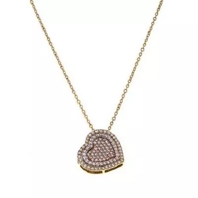 HSN Michael Anthony 10K Gold 1.18ct Cubic Zirconia Tri Color Heart Necklace • $349.99