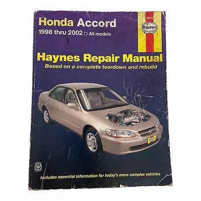 🍌 Haynes Repair Manual (42014) Honda Accord 1998 - 2002 EUC - J8 • $15.99