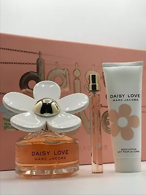 Marc Jacobs Daisy Love 3pc Women Perfume Edt Spray 3.4 Oz Lotion 2.5 Mini Spray • $119.95