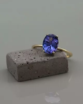 14K Yellow Gold Plated Oval Cut 2Ct Tanzanite Engagement Wedding Solitaire Ring • $129.99