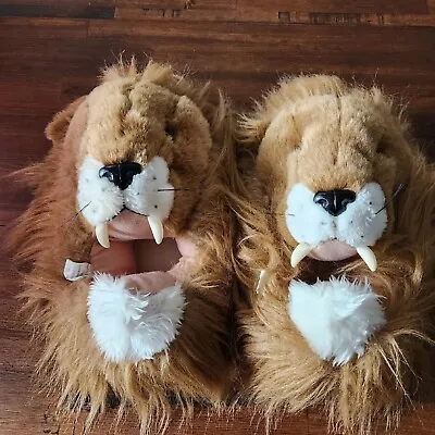 Vintage Ani-mate Furry LION 🦁  Slippers EUC Size 7-9 • $39.99