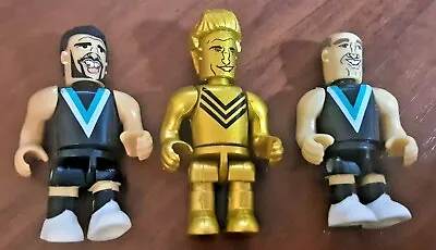 3 X  PORT ADELAIDE AFL Mini Micro Figures HARTLETT 8 PAVLICH GOLD 29 & RYDER 4 • $11