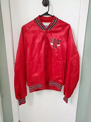 Vintage Chicago Bulls Chalk Line Jacket Satin Mens Large 80s Michael Jordan Era • $139.99