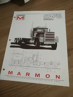 Marmon 1983 57-FB Truck Original Standard Specifications Page Brochure  • $58.29