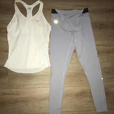 Under Armour Grey & Leggings Nike Vest Cream M 12  • £15