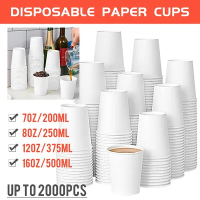 Disposable Paper Cups Coffee Takeaway 8 12 16oz Single Wall Drink Tea Water Bulk • $14.99
