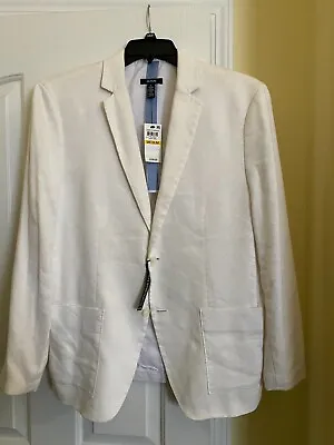Alfani White Linen Blazer Men's Medium M Slim Fit Jacket • $44.59