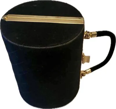 Unique Vintage Style Velvet Chain Clutch Bag Handbag Evening Purse Round Black • $12.40