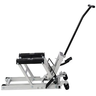 Hydraulic Motorcycle Lift Jack Foot-Operated Motorcycle Lift Table With 4 Wheels • $165.02