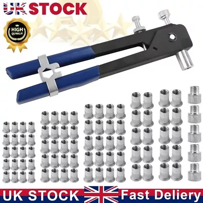 £16.97 • Buy 86pcs Threaded Nut Riveter Gun M3-m8 Insert Tool Riveter Rivnut Nutsert Kit Uk