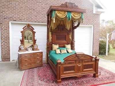 Spectacular Victorian Walnut Half Tester Bedroom Set • $27999.99