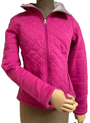 AUTH NWT The North Face Caroluna Quilted Zip Top Crop Small Jacket-Fuschia Pink • $59.99