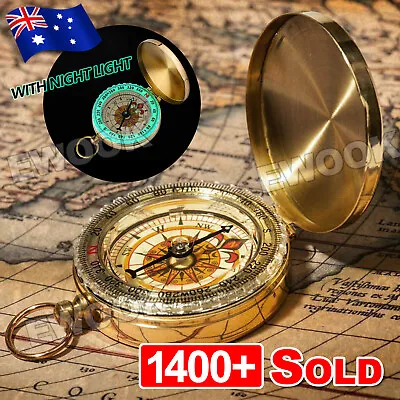 $6.75 • Buy Portable Classic Brass Survival Camping Compass Outdoor Hiking Pocket Watch Map
