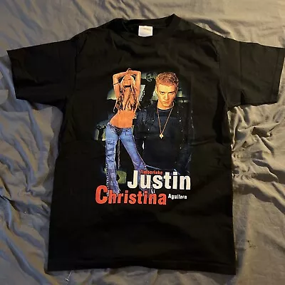 $99.99 • Buy VTG CHRISTINA AGUILERA JUSTIN TIMBERLAKE JUSTIFIED STRIPPED TOUR SHIRT 2003 Sz M