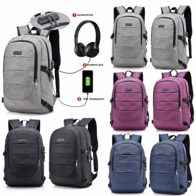 $28.49 • Buy Anti-theft USB Charging Backpack Laptop Notebook Travel School Bag For Men Women