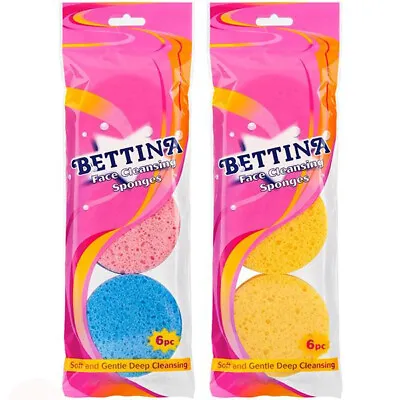 Bettina Face Cleansing Sponges Assorted 6pc • £2.99