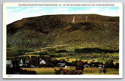 Vintage Postcard VT Manchester Equinox Mountain Church Town Green Mts. -2944 • $1.89