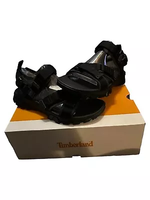 Timberland Mens  Garrison Trail  Strap Black Out Webbing Sandals-Size 10 • $59.99