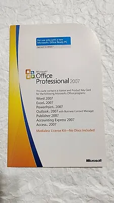 Microsoft Office 2007 Professional Media License Kit Used • $20