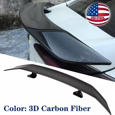 53  Carbon Fiber Look Car Rear Trunk Wing Tail Spoiler Tail-Free Perforated USA • $76.33