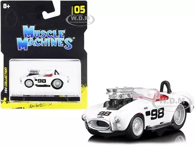 1964 Shelby Cobra #98 White With Red Interior 1/64 Diecast Model Car • $12.34