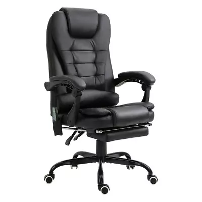 7-Point Vibrating Office Massage Desk Chair Comfortable Executive Recliner Black • $155.99