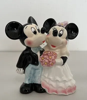 Disney's Mickey & Minnie Mouse Bride And Groom Porcelain Cake Topper Figurine • $12