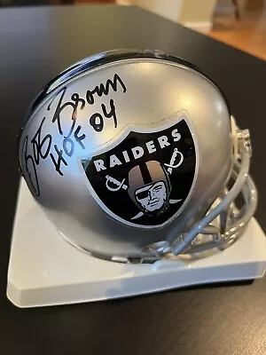 Signed Bob Brown HOF 04 Oakland Raiders Mini Helmet Cornhuskers Las Vegas JSA • $74.99