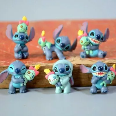 6pcs Disney Lilo & Stitch With Scump Figurines Cake Ornament  Kids Xmas Toy 3cm • £3.16