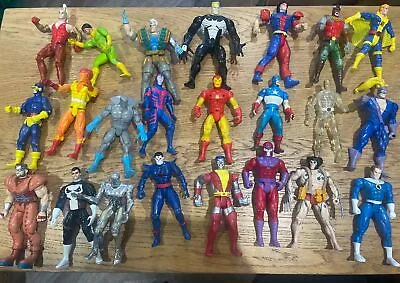 Marvel DC Toybiz 5  Action Figures Bundle X-Men Job Lot 1990's 1994 Spiderman • £74.99