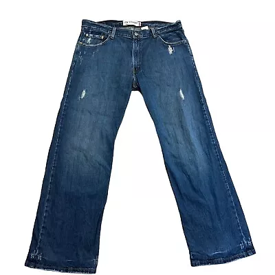 Levis 529 Mens Jeans 36x30 Blue Low Straight Denim Distressed Stretch Vintage • $11.69