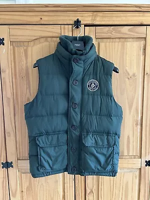 Men's Abercrombie & Fitch Green Padded Quilted High Neck Vest Jacket Gilet L • £19.99