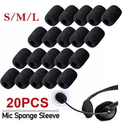 20PC Microphone Windscreen Sponge Cover Headset Mic Foam Cover Cap For Gooseneck • $8.98