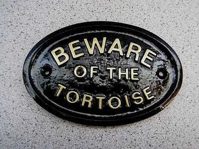 TORTOISE - PLAQUE SIGN GARDEN (Gold Or Silver Lettering • £3.95