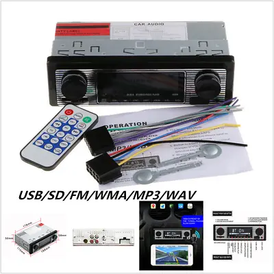 Bluetooth Single 1Din Retro Car Stereo Radio USB/AUX/RCA/FM Retro MP3 Player • $37.99