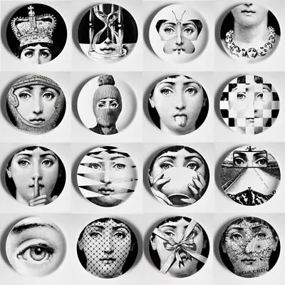 $31.99 • Buy Fornasetti Style Wall Dish Hanging Plate Milan Black & White Print Decor Home