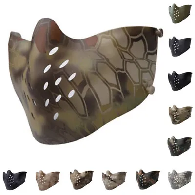 Tactical Soft Half Face Mask Shield Guard Wargame Wear Protector For Fast Helmet • £27.47