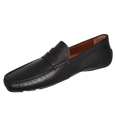 Bally Warno 6189491 Men's Black Calf Leather Driver Loafers MSRP $495 • $199.95