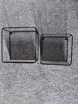 Set Of 2 Decorative Shelving Units Black 2 Sizes • £5