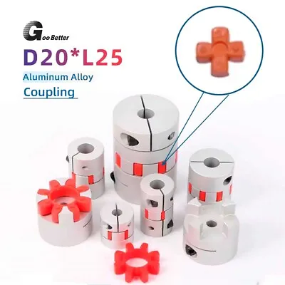 D20*L25 CNC Shaft Coupler Flexible Plum Spider Jaw Coupling Stepper Motor 4~10mm • $3.49