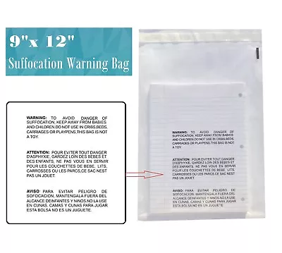 Clear Bags Suffocation Warning Self Seal Merchandise Bag 1.5 Mil -ST ShipMailers • $16.99