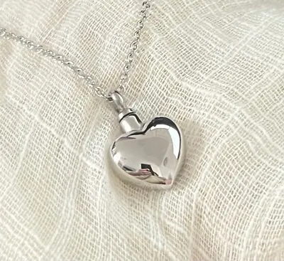 Urn Necklace Cremation Jewellery Heart Pendant For Ashes Memorial Funeral Locket • £9.99