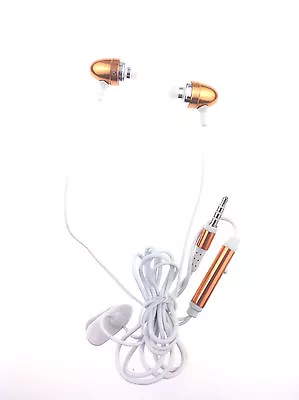 GOLD In-Ear Bud Headphones With Handsfree Mic Remote For Apple Iphone 4/5/5s/6 • £2.54