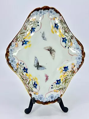 1890s Japanese Porcelain Decorative Plate Meiji Era Butterfly Design Antique • $73